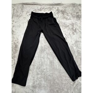 Lululemon Mid-Rise Black Joggers Women's Size 2 Pockets Drawstring Elastic Waist